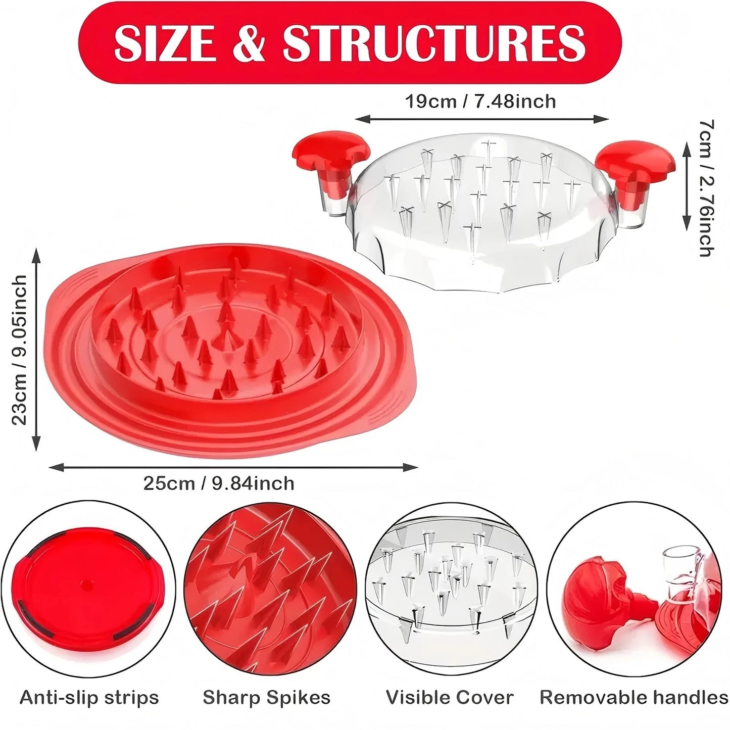 Chicken Shredder Tool, Visible Meat Shredder Twist Chopper, Chicken Grinder with Anti-Slip Strip Suitable for Beef Chicken